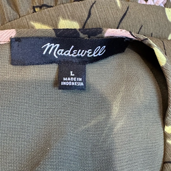 Madewell Olive Floral Dress #186 - Picture 4 of 4